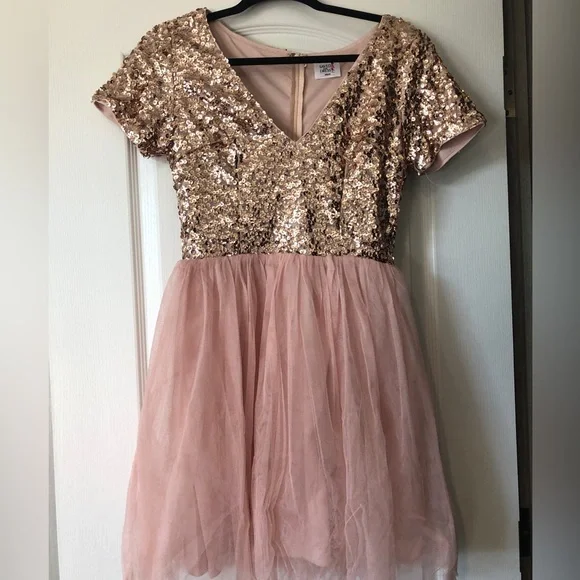 green emerald velvet dress Rose Gold Ruffle Sparkle Party Dress main image 0